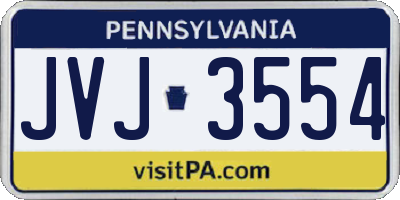 PA license plate JVJ3554