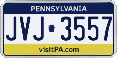 PA license plate JVJ3557