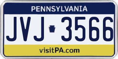 PA license plate JVJ3566
