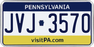 PA license plate JVJ3570