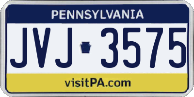 PA license plate JVJ3575
