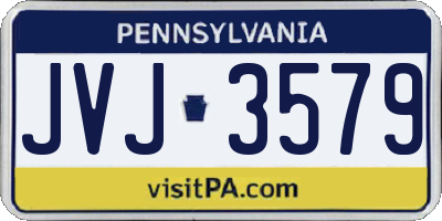 PA license plate JVJ3579