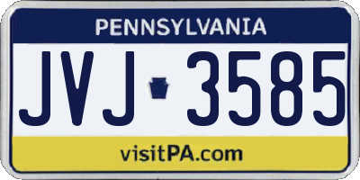 PA license plate JVJ3585