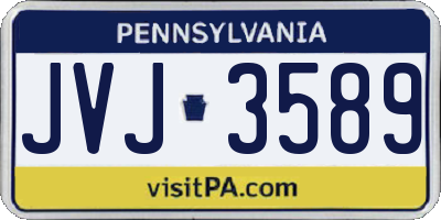PA license plate JVJ3589