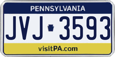 PA license plate JVJ3593