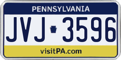 PA license plate JVJ3596