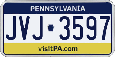 PA license plate JVJ3597