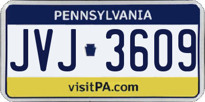 PA license plate JVJ3609