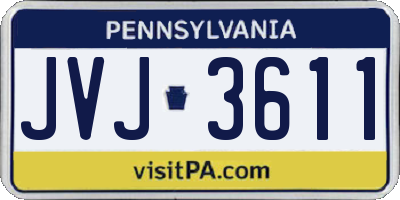 PA license plate JVJ3611