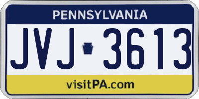 PA license plate JVJ3613