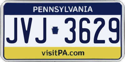 PA license plate JVJ3629