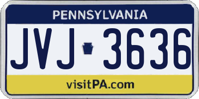 PA license plate JVJ3636