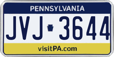 PA license plate JVJ3644