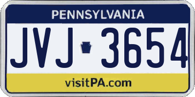 PA license plate JVJ3654