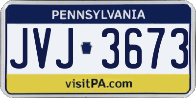 PA license plate JVJ3673