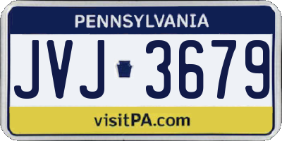 PA license plate JVJ3679