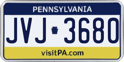 PA license plate JVJ3680