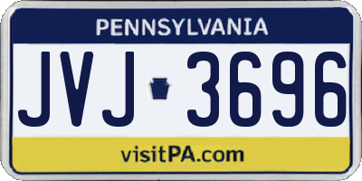 PA license plate JVJ3696