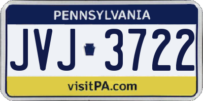 PA license plate JVJ3722
