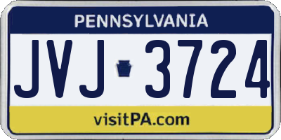 PA license plate JVJ3724