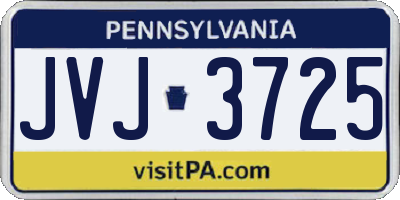 PA license plate JVJ3725