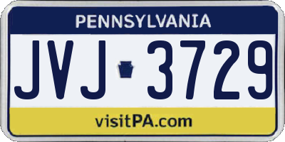 PA license plate JVJ3729