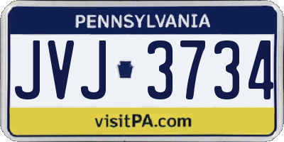 PA license plate JVJ3734