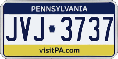PA license plate JVJ3737
