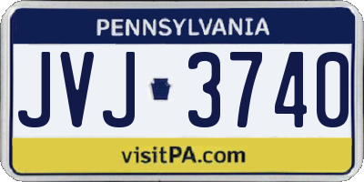 PA license plate JVJ3740