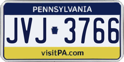 PA license plate JVJ3766