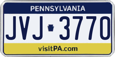 PA license plate JVJ3770