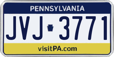 PA license plate JVJ3771