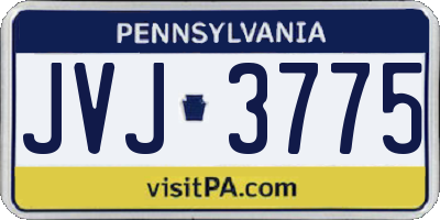 PA license plate JVJ3775