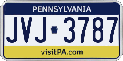 PA license plate JVJ3787