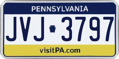 PA license plate JVJ3797