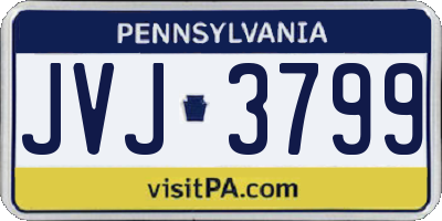 PA license plate JVJ3799