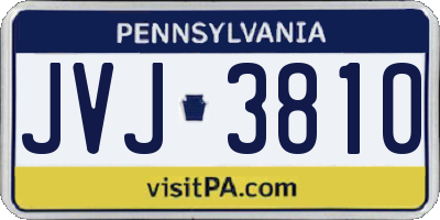 PA license plate JVJ3810