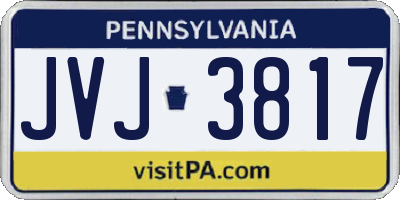 PA license plate JVJ3817
