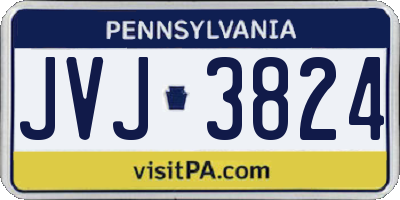 PA license plate JVJ3824