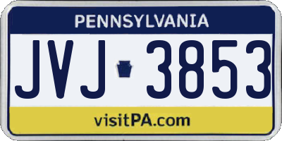 PA license plate JVJ3853