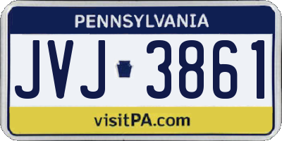 PA license plate JVJ3861