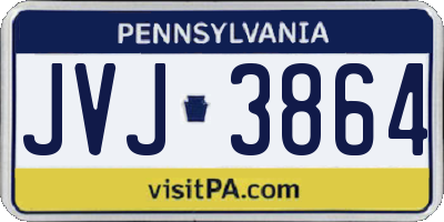 PA license plate JVJ3864