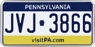 PA license plate JVJ3866
