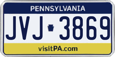 PA license plate JVJ3869
