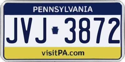 PA license plate JVJ3872