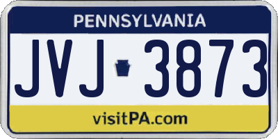 PA license plate JVJ3873