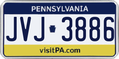 PA license plate JVJ3886