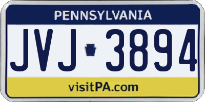 PA license plate JVJ3894