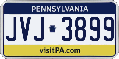 PA license plate JVJ3899