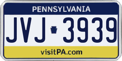 PA license plate JVJ3939